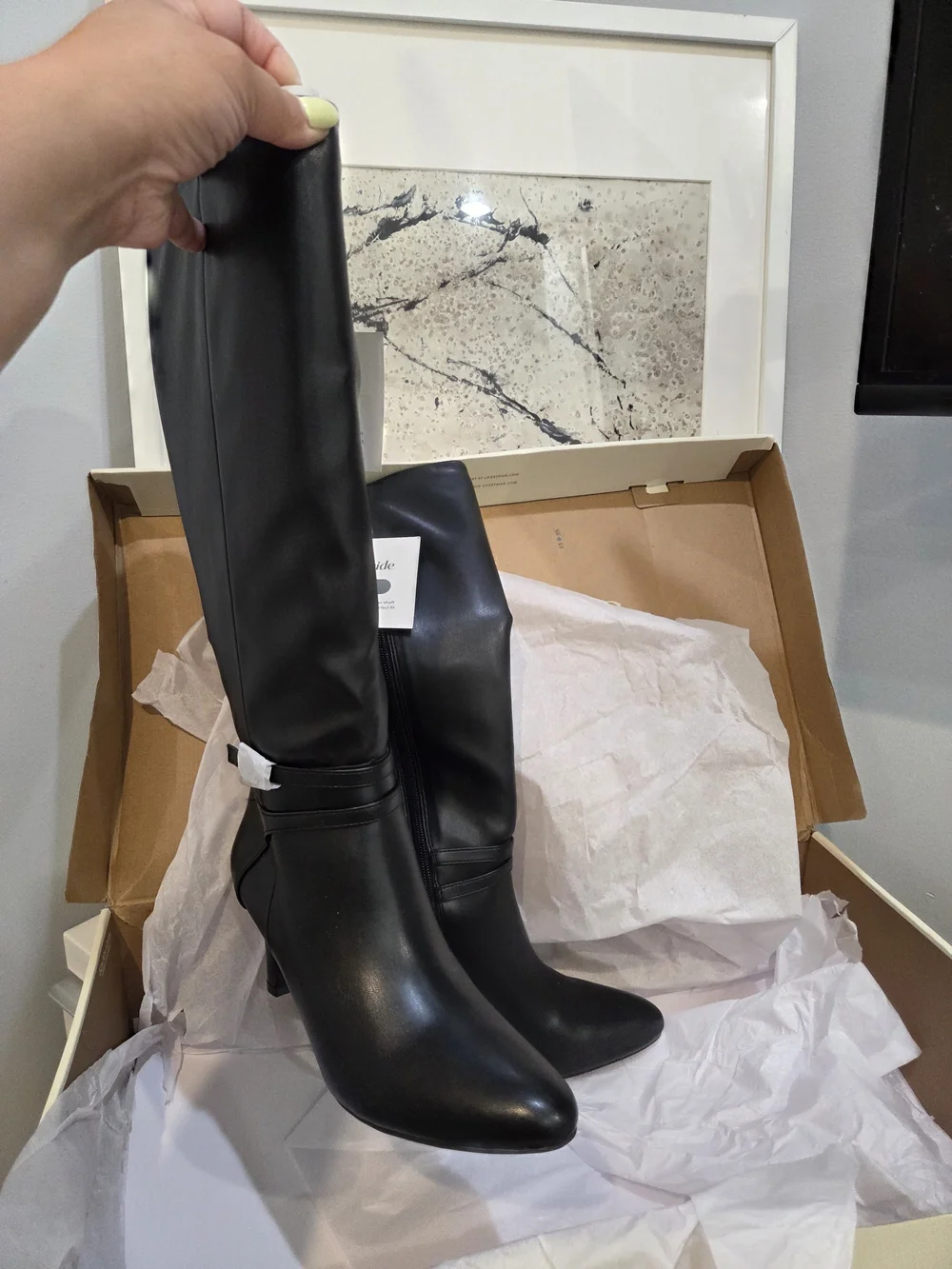NWB  Life Stride Women's Tall Black Knee-High Boots Wide Calf